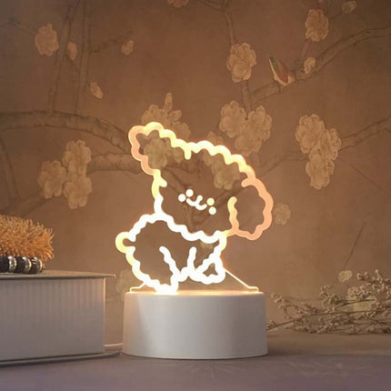 Sød siddende bjørn 3D natlampe