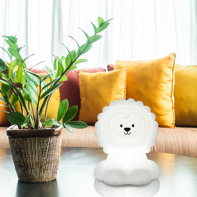 Løve natlampe i silikone med touch-sensor