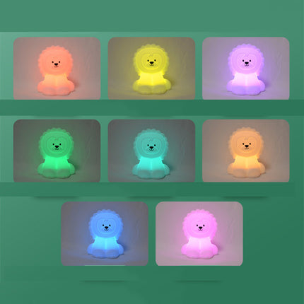 Løve natlampe i silikone med touch-sensor