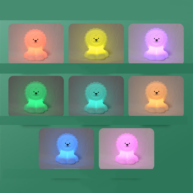 Løve natlampe i silikone med touch-sensor