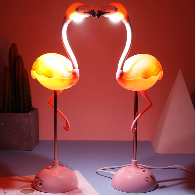 Lyserød flamingo bordlampe til piger