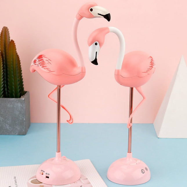Lyserød flamingo bordlampe til piger