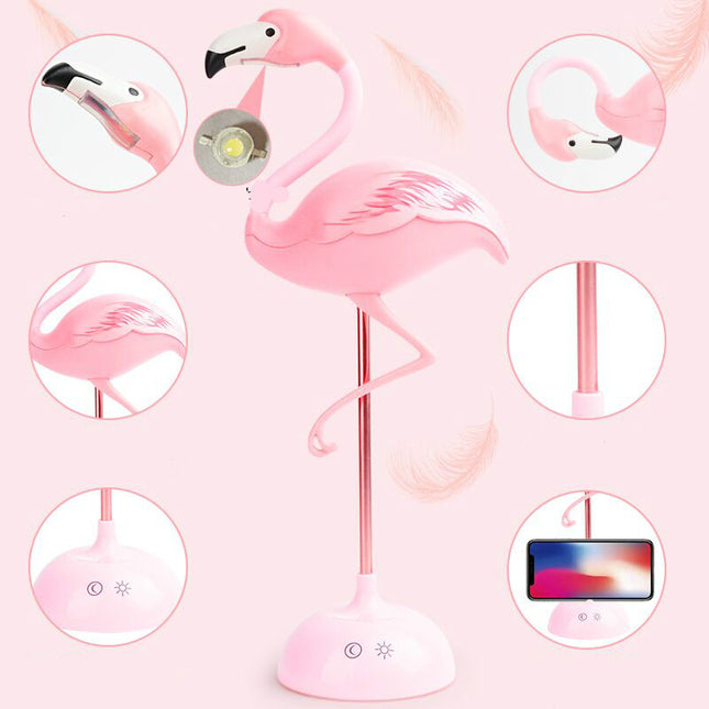 Lyserød flamingo bordlampe til piger