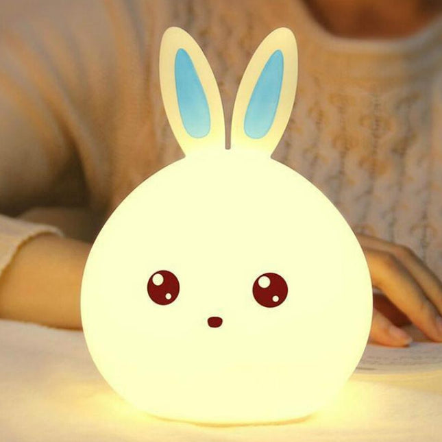 Genopladelig kanin sengelampe i silikone