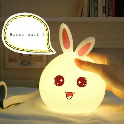 Genopladelig kanin sengelampe i silikone