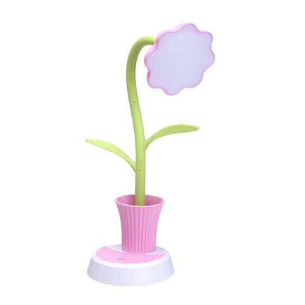 Genopladelig blomster skrivebordslampe med penneholder