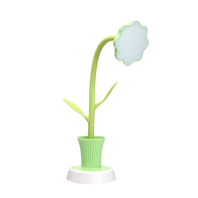 Genopladelig blomster skrivebordslampe med penneholder