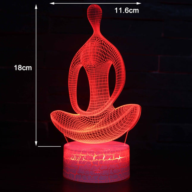 3D illusion yoga lampe med farveskift