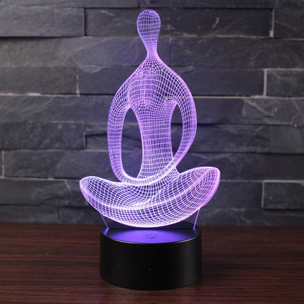 3D illusion yoga lampe med farveskift
