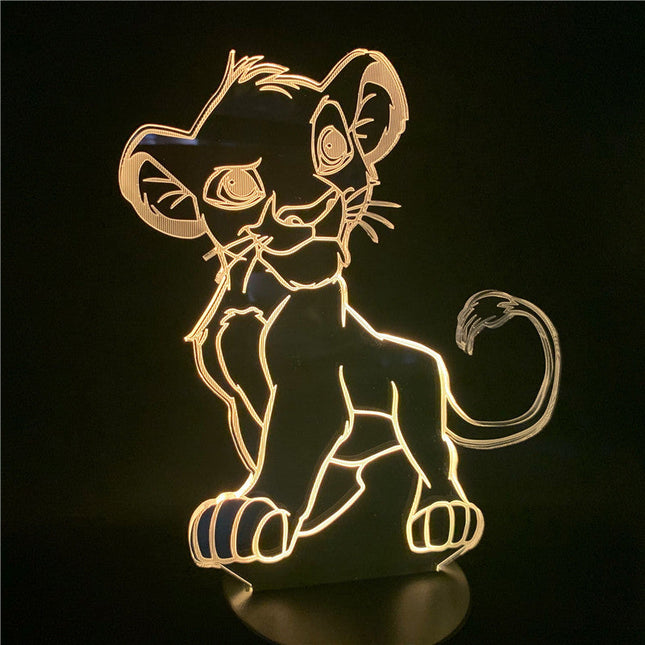 Simba 3D illusion LED-lampe til børn