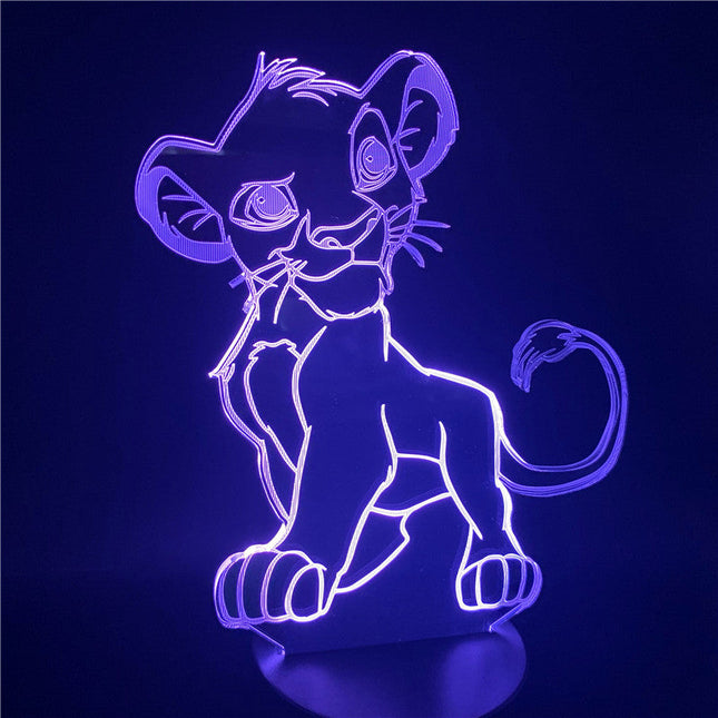 Simba 3D illusion LED-lampe til børn