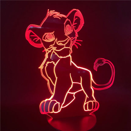 Simba 3D illusion LED-lampe til børn
