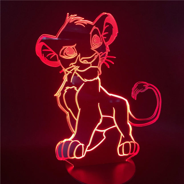 Simba 3D illusion LED-lampe til børn
