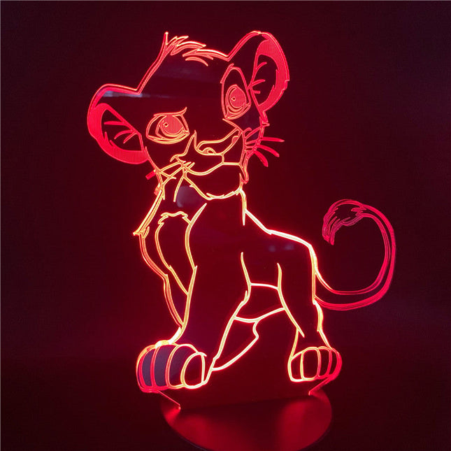 Simba 3D illusion LED-lampe til børn