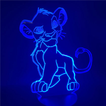 Simba 3D illusion LED-lampe til børn
