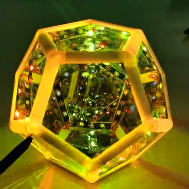 Dodekaeder uendeligheds spejllampe med LED