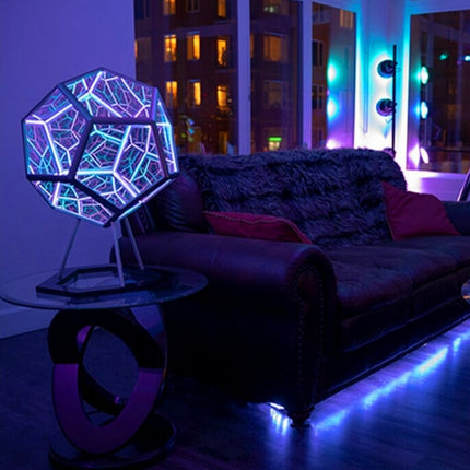 Dodekaeder uendeligheds spejllampe med LED