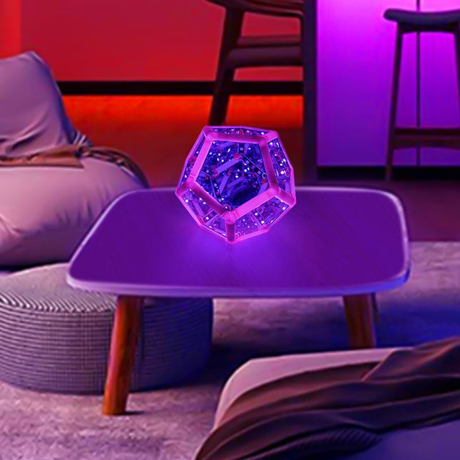 Dodekaeder uendeligheds spejllampe med LED