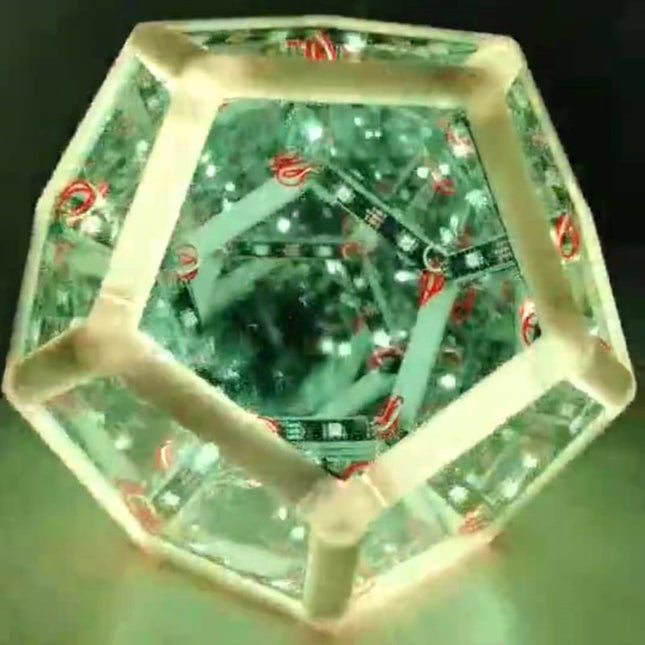 Dodekaeder uendeligheds spejllampe med LED