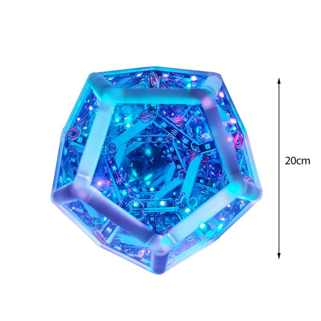 Dodekaeder uendeligheds spejllampe med LED