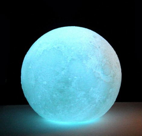 Stor måne lampe med farveskift