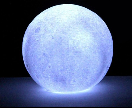 Stor måne lampe med farveskift