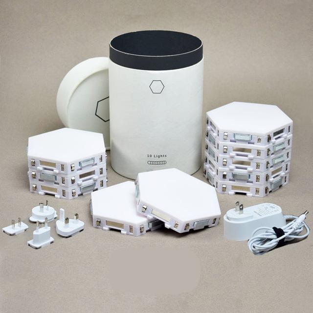 Modulær sekskantet LED væglampe med touch