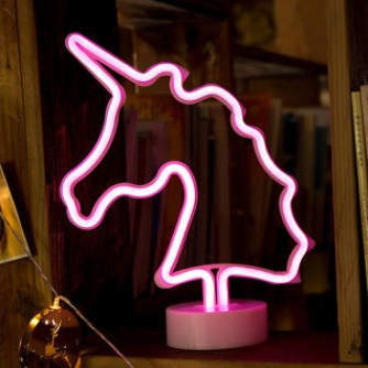 Lyserød enhjørning LED neon lampe