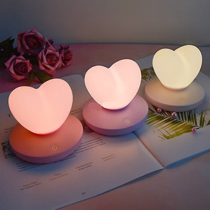 Hjerteformet LED bordlampe med touch funktion