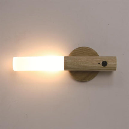 Magnetisk LED væglampe i træ design