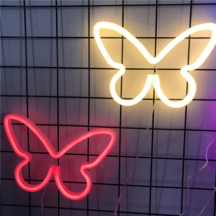 Sommerfugl LED neon lampe til væggen