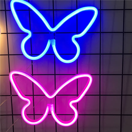 Sommerfugl LED neon lampe til væggen