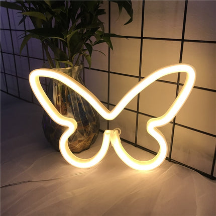 Sommerfugl LED neon lampe til væggen
