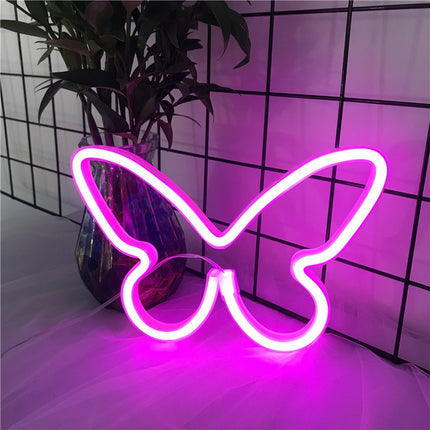 Sommerfugl LED neon lampe til væggen