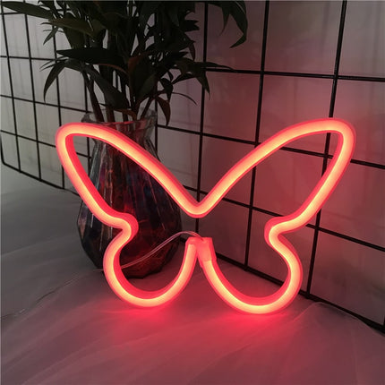 Sommerfugl LED neon lampe til væggen