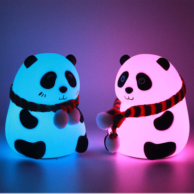 Sød panda natlampe i blød silikone