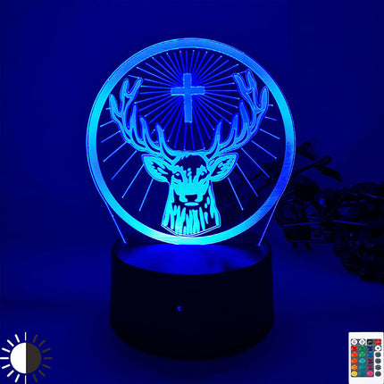 3D hjortelampe med farveskiftende LED