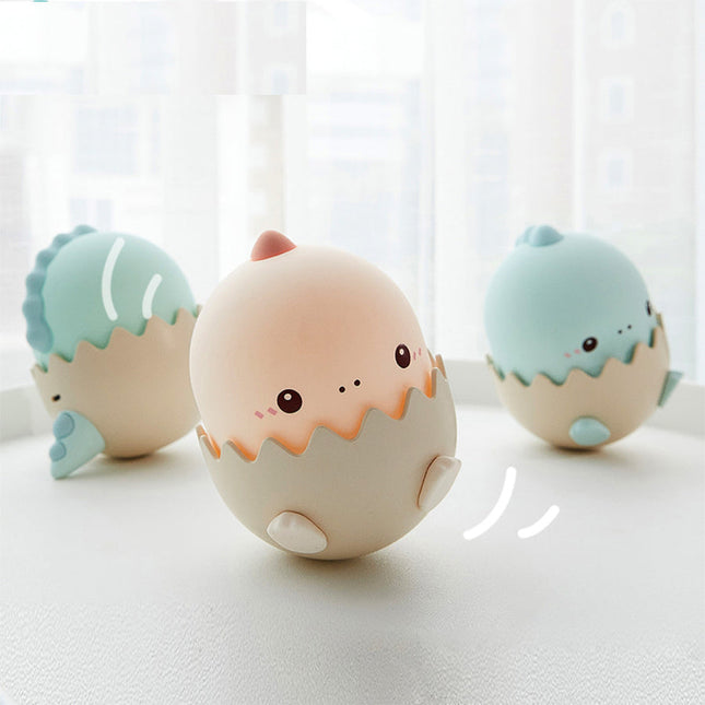 Farverig LED dinosaurus natlampe i æg