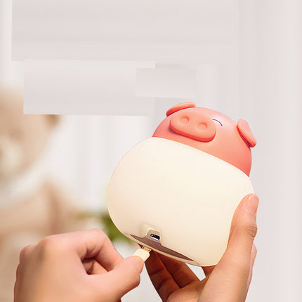 Genopladelig touch-natlampe formet som gris