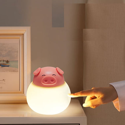 Genopladelig touch-natlampe formet som gris