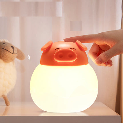 Genopladelig touch-natlampe formet som gris