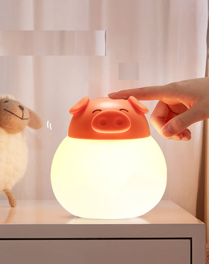 Genopladelig touch-natlampe formet som gris