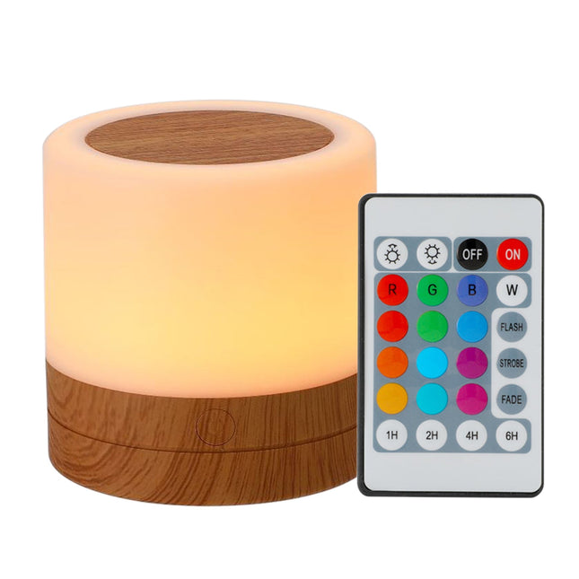Farverig LED bordlampe med touch