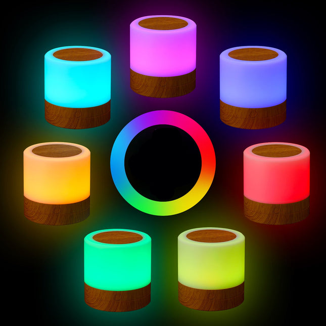 Farverig LED bordlampe med touch