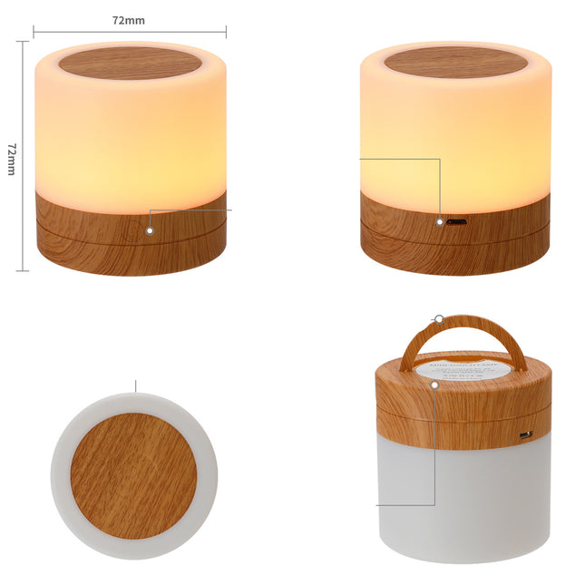 Farverig LED bordlampe med touch