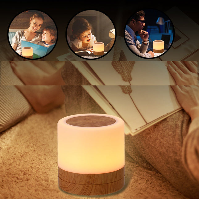 Farverig LED bordlampe med touch