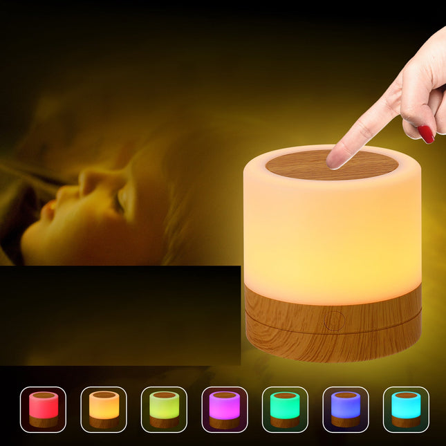 Farverig LED bordlampe med touch