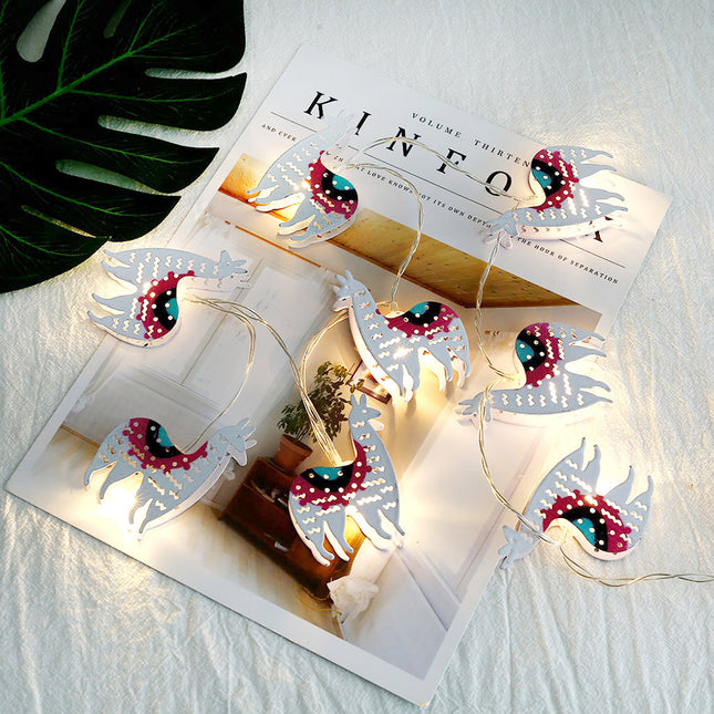 Dekorativ lyskæde med lama figurer