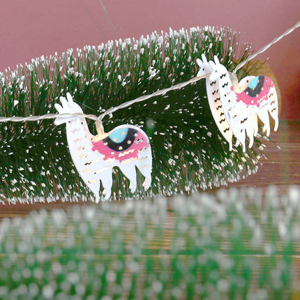 Dekorativ lyskæde med lama figurer