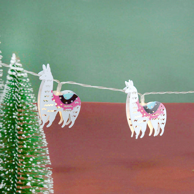 Dekorativ lyskæde med lama figurer